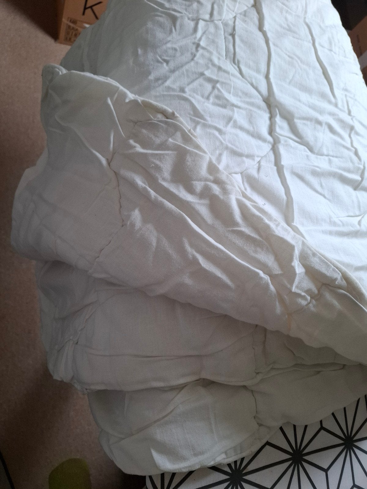 Dekbed 200x200. Gebruikt! Gratis!, Huis en Inrichting, Slaapkamer | Beddengoed, Ophalen, Gebruikt, Wit, Tweepersoons
