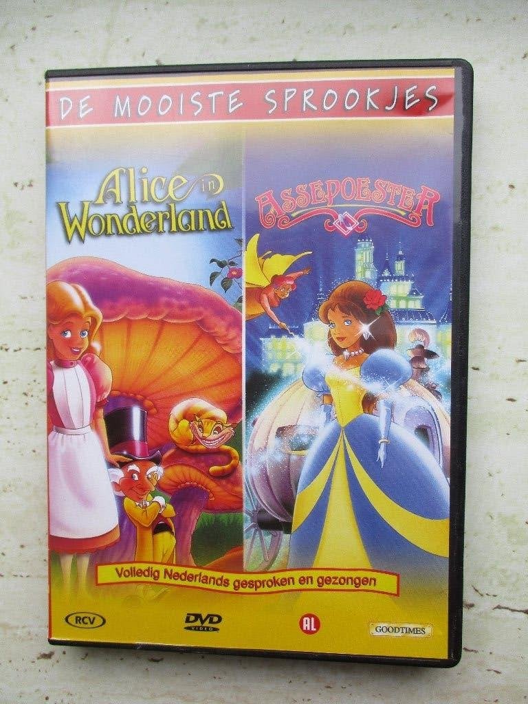 Sprookjes Dvd - Alice in Wonderland - Assepoester, Alle leeftijden, Overige typen, Ophalen of Verzenden, Zo goed als nieuw