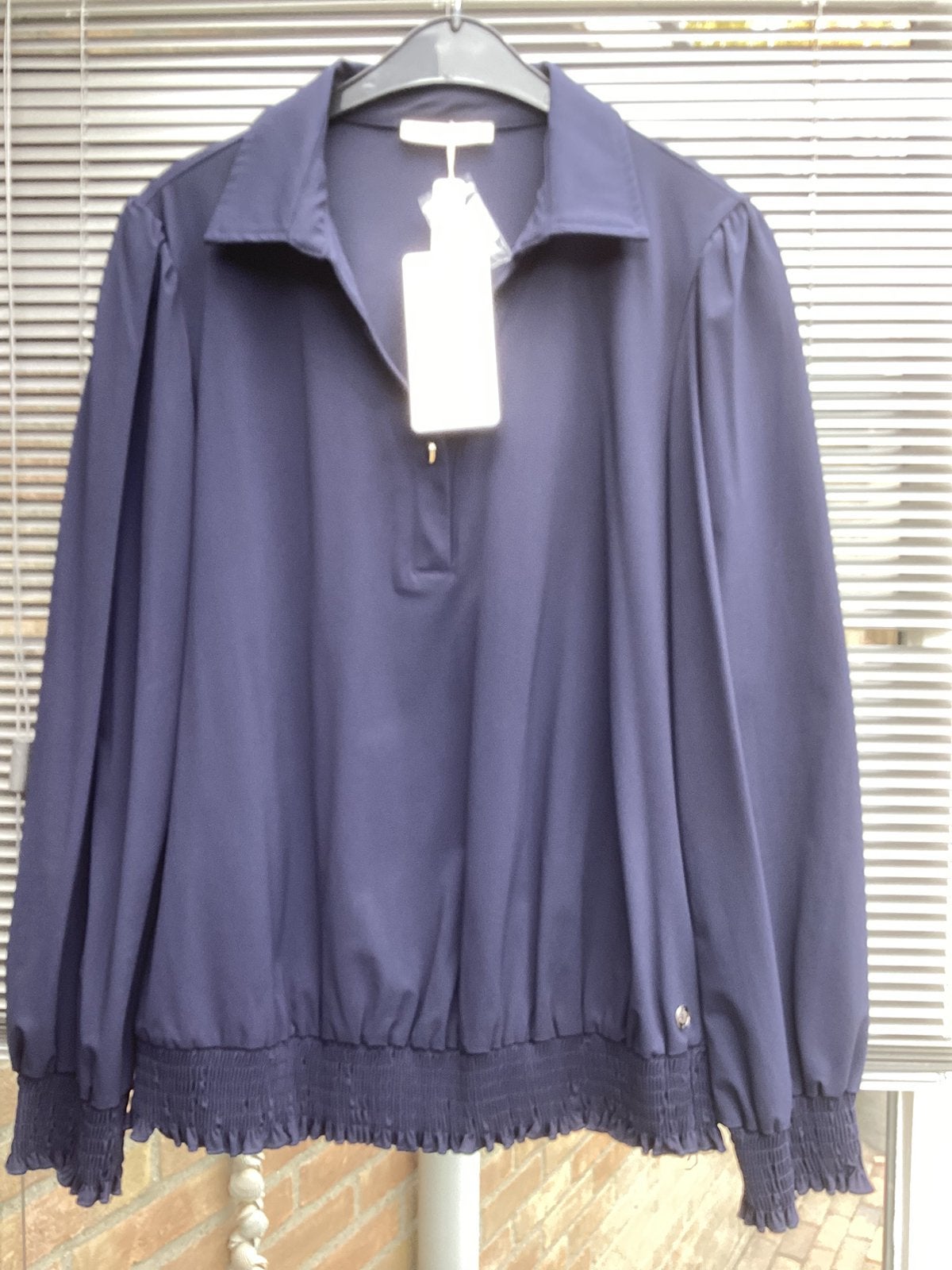 Triple nine Travelstof blouse donkerblauw, Ophalen of Verzenden, Nieuw, Maat 42/44 (L), Blauw
