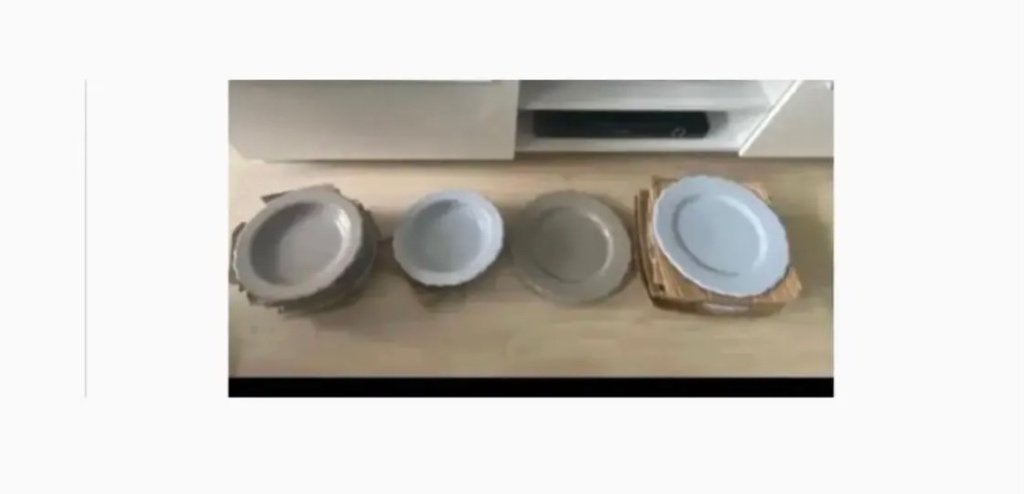 Borden xenos blauw grijs dinerborden servies, Ophalen, Gebruikt, Bord(en), Overige stijlen