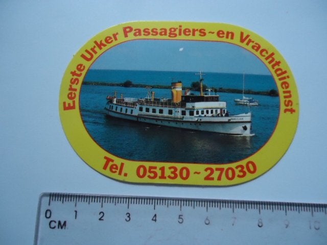 sticker oud URK schip boot scheepvaart haven retro, Verzamelen, Verzenden, Zo goed als nieuw, Bedrijf of Vereniging