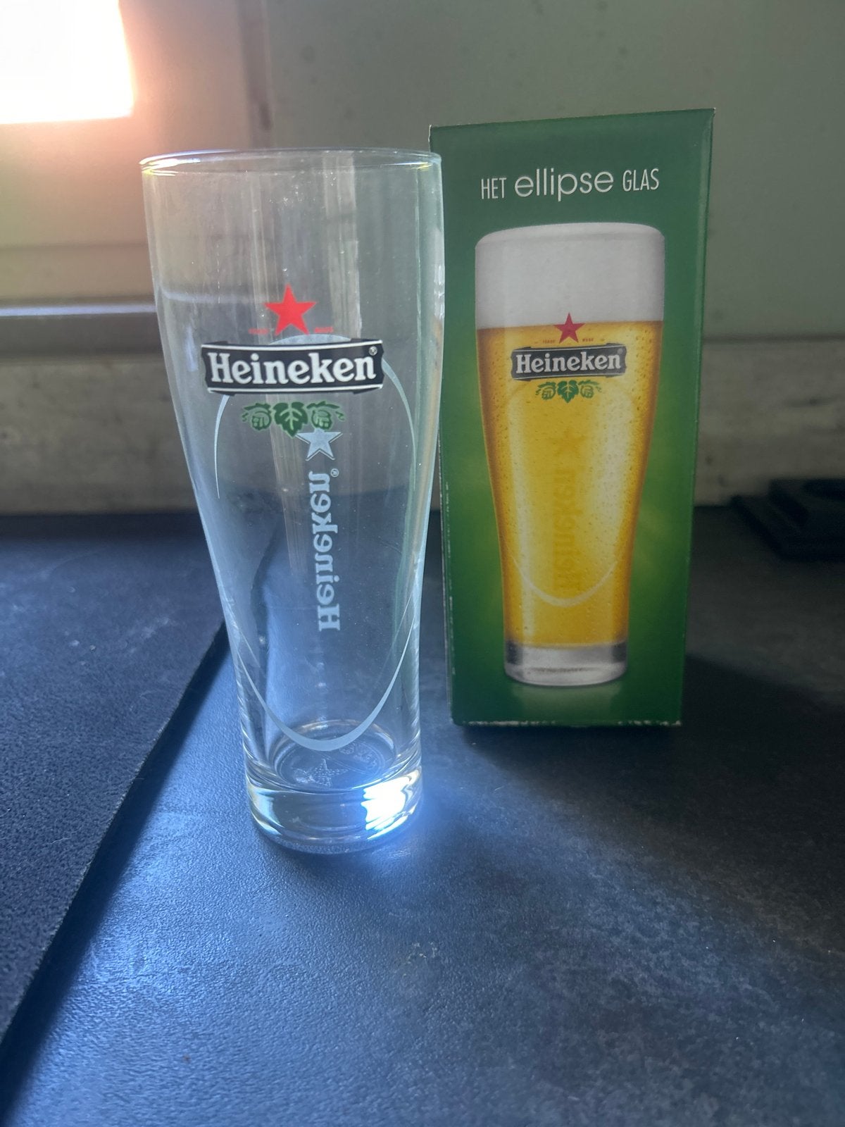 Heineken Ellipse Glas - Nieuw in Doos, Ophalen of Verzenden, Nieuw