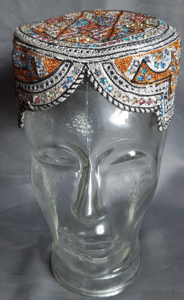Pakistaanse Sindhi topi, traditionele pet, Ophalen of Verzenden, Gebruikt