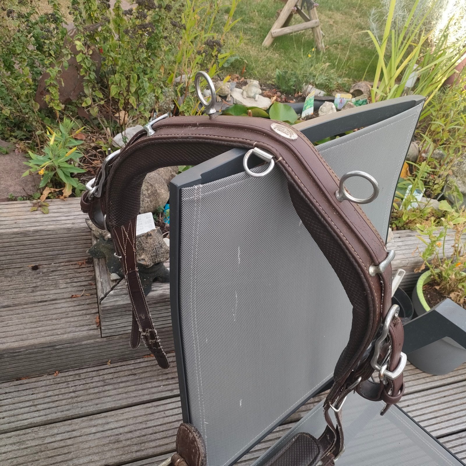 Ideal eurotech schoftje, hoofdstel en broekriemen maat full., Ideal Equestrian, Gebruikt, Overige disciplines, Bruin