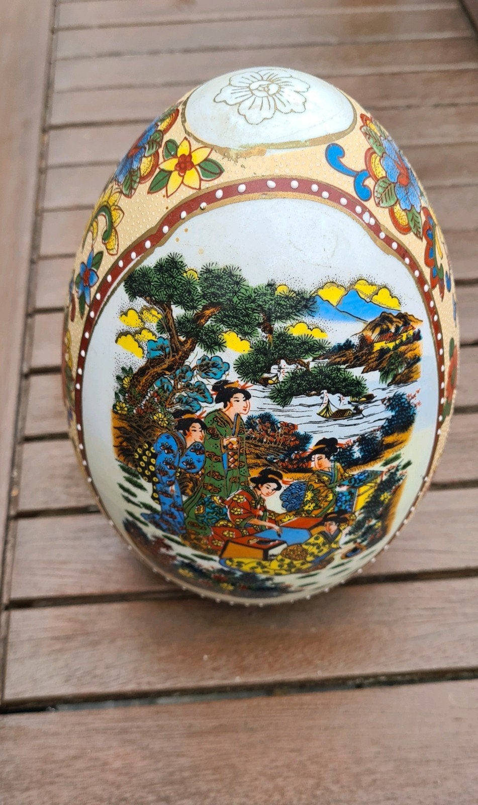 Chinees dames afbeelding op ei, Antiek en Kunst, Ophalen of Verzenden