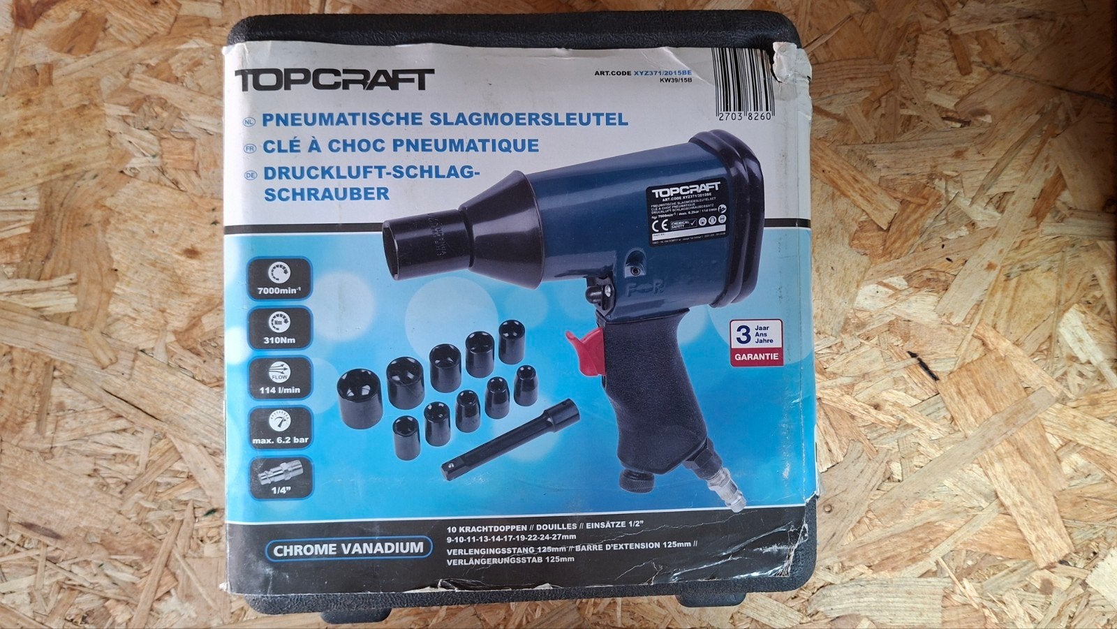 Topcraft Pneumatische Slagmoersleutel Set, Ophalen of Verzenden, Nieuw, Sleutel/ratel, Overige merken