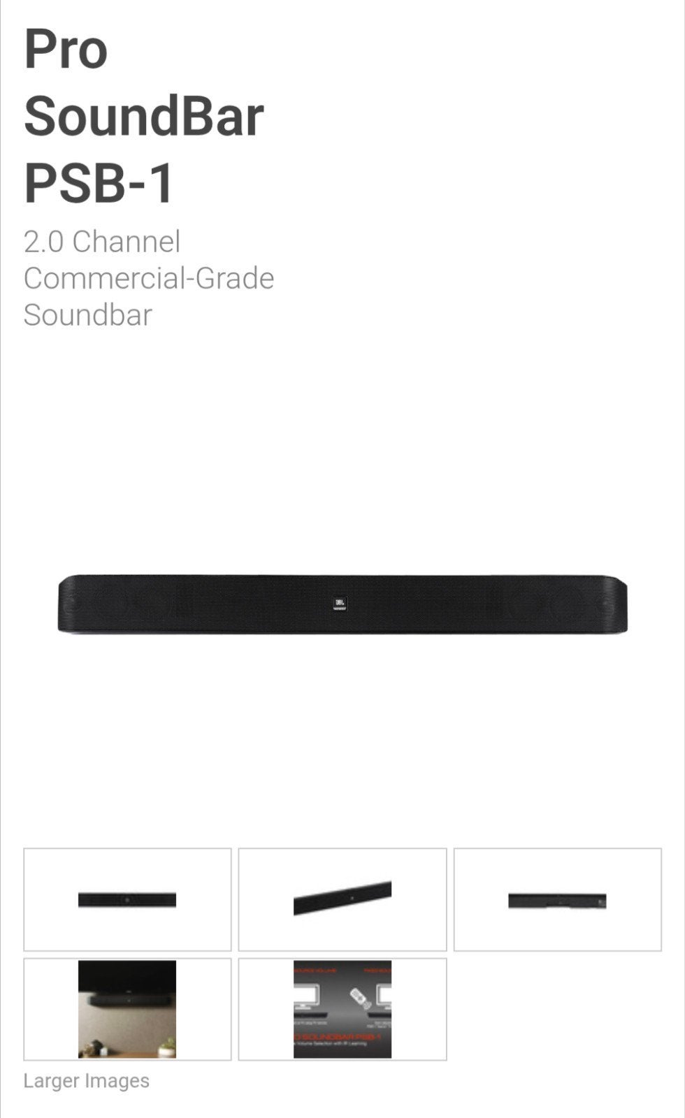 JBL Pro SoundBar PSB-1 2.0 Kanaals Commerciële Soundbar, Ophalen of Verzenden, Nieuw