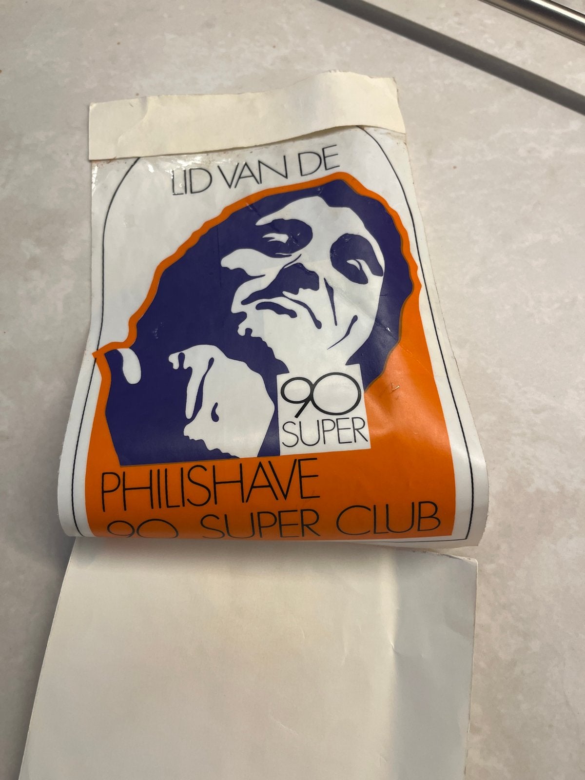 Vintage Philips Philishave 90 Super Club sticker, Verzamelen, Ophalen of Verzenden, Gebruikt
