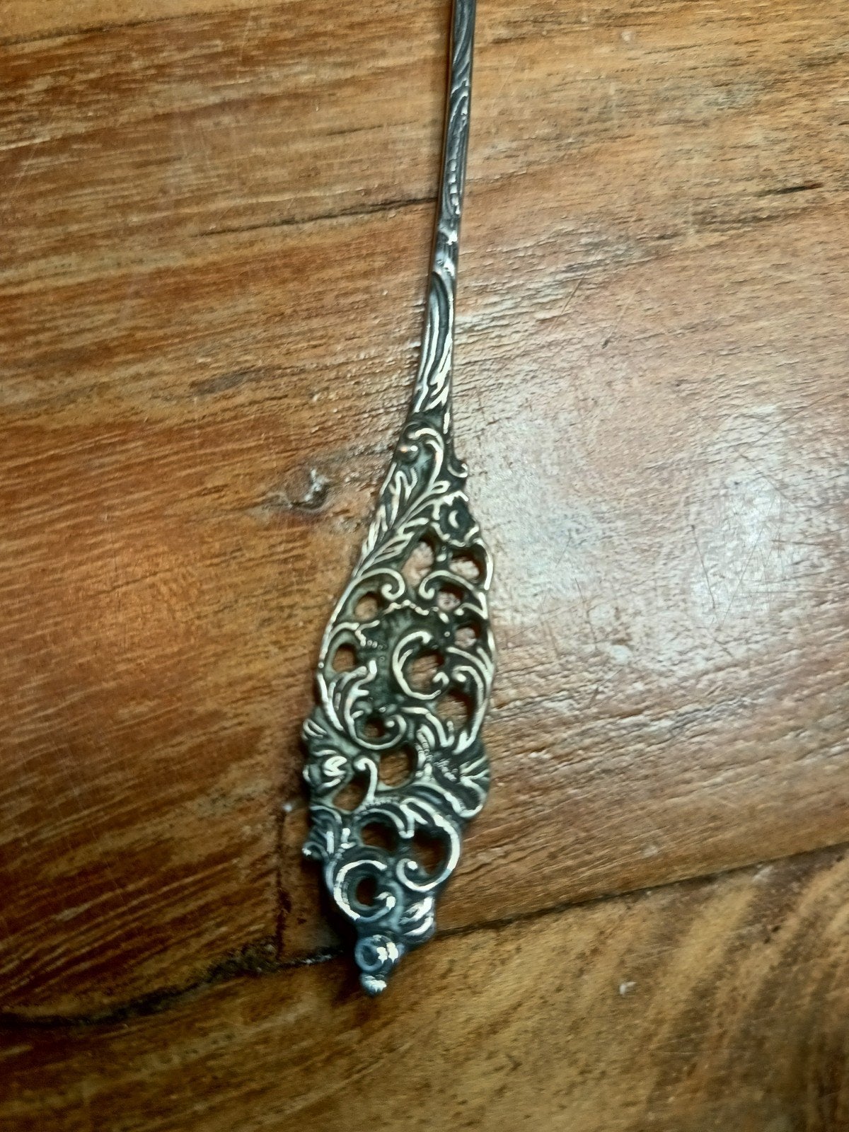 cakeprikker of rozen vork rococo Steel zilver met mertekens, Ophalen of Verzenden