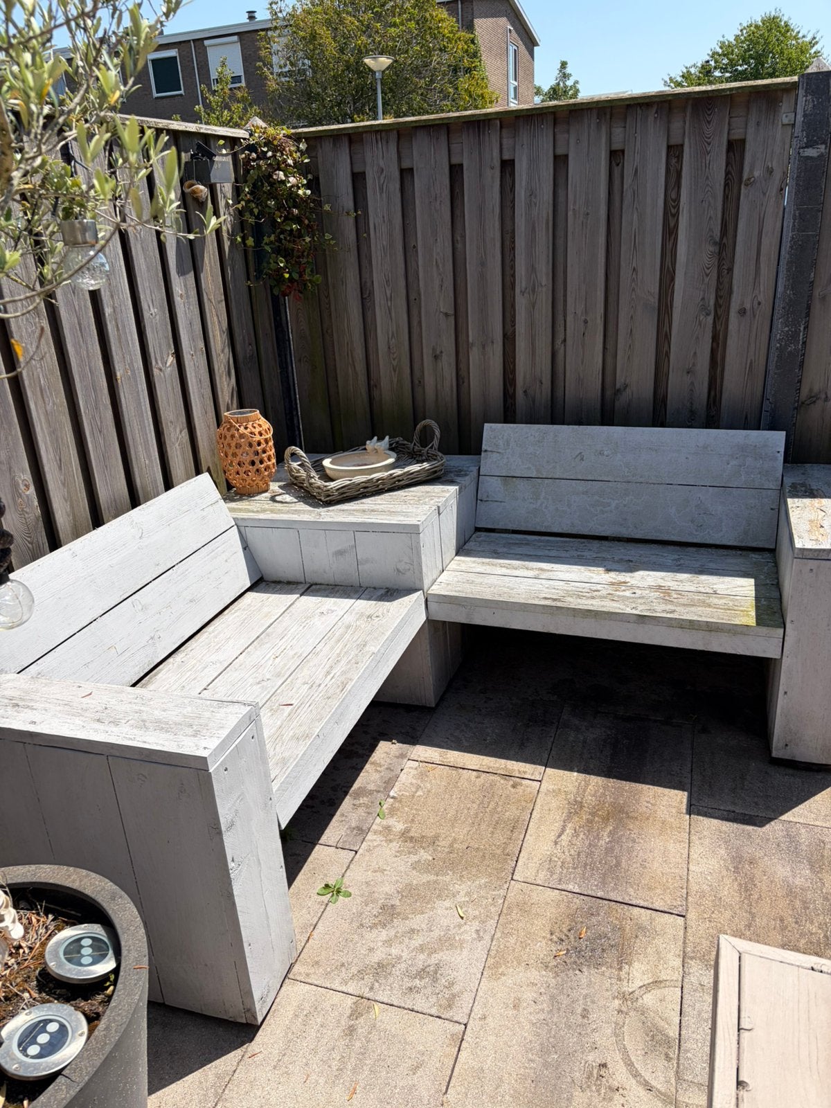 Steiger houten tuin bank, Zo goed als nieuw, Bank, Hout, Ophalen