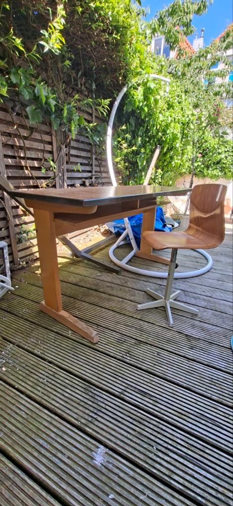 Houten bureau met stoel - Vintage stijl, Overige typen, Gebruikt, Hout, Ophalen of Verzenden