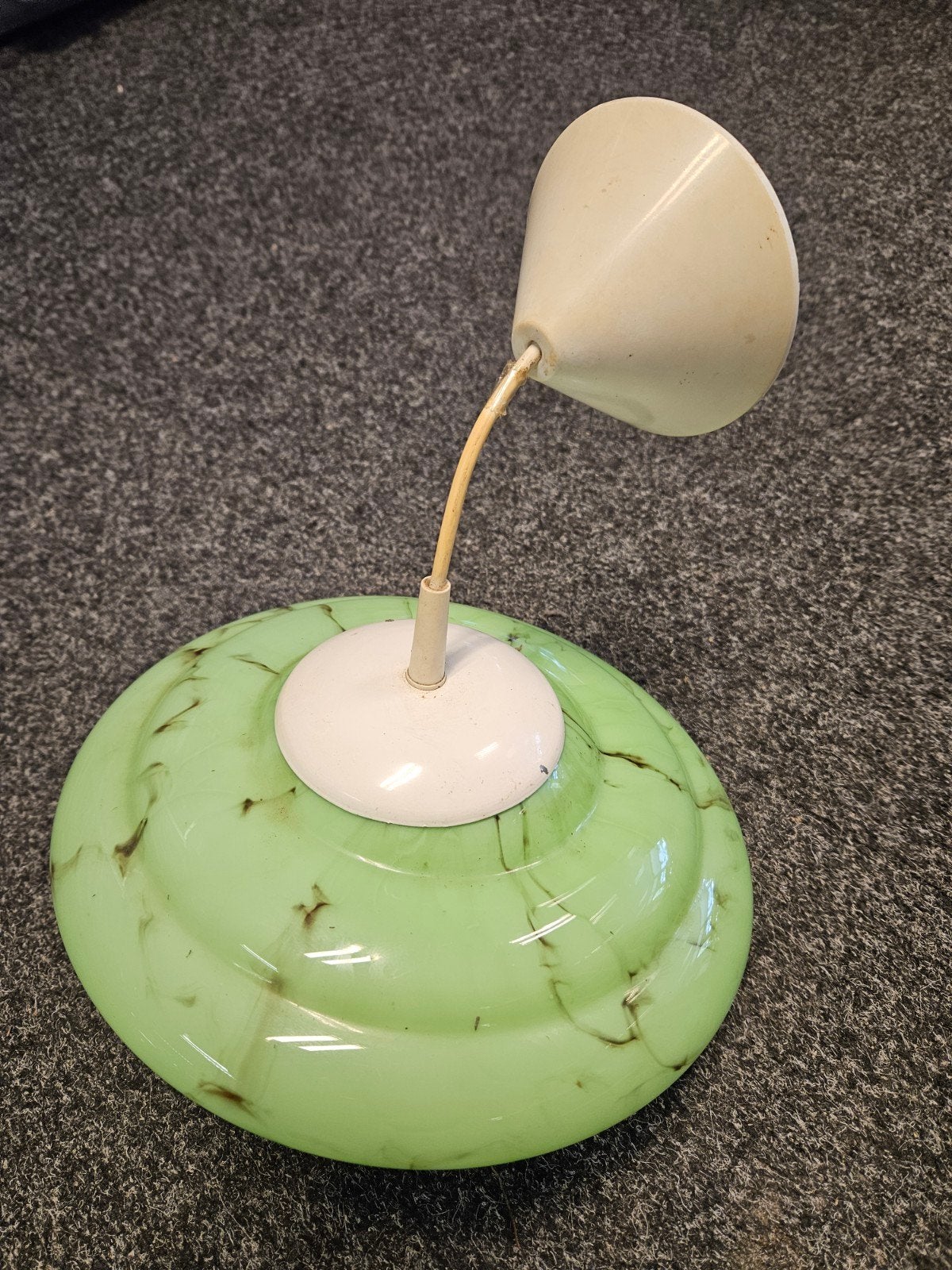 Vintage Groene Plafondlamp met Marmerlook, Ophalen