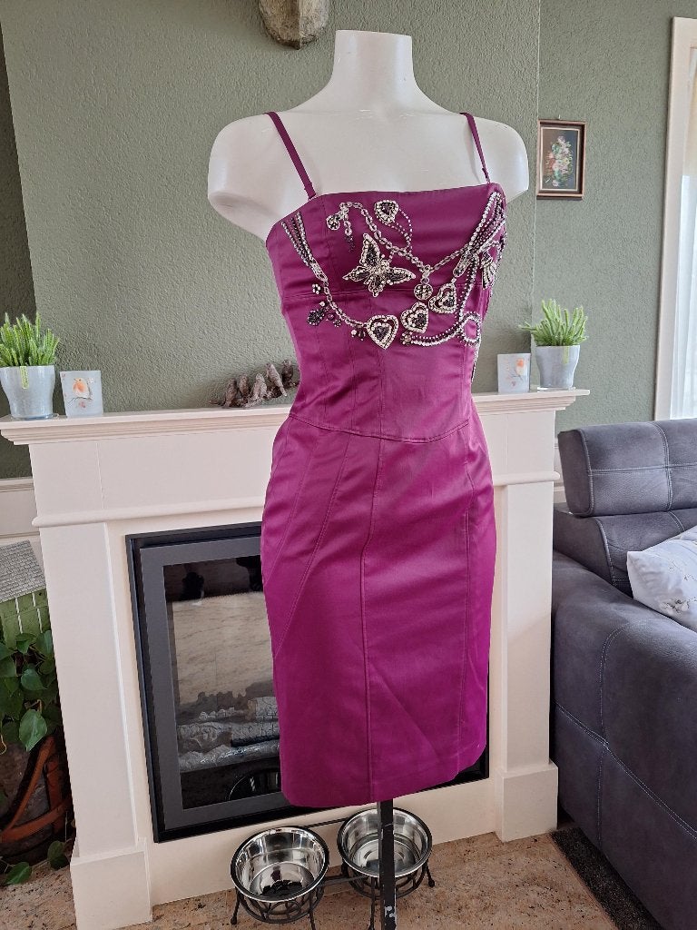 Karen Millen mooie paarse body cocon jurk 36 S 34, Kleding | Dames, Karen Millen, Verzenden, Paars, Zo goed als nieuw