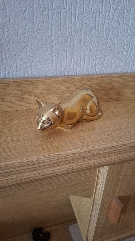 Koperen poes, Ophalen, Zo goed als nieuw, Goud, Natuurlijk materiaal