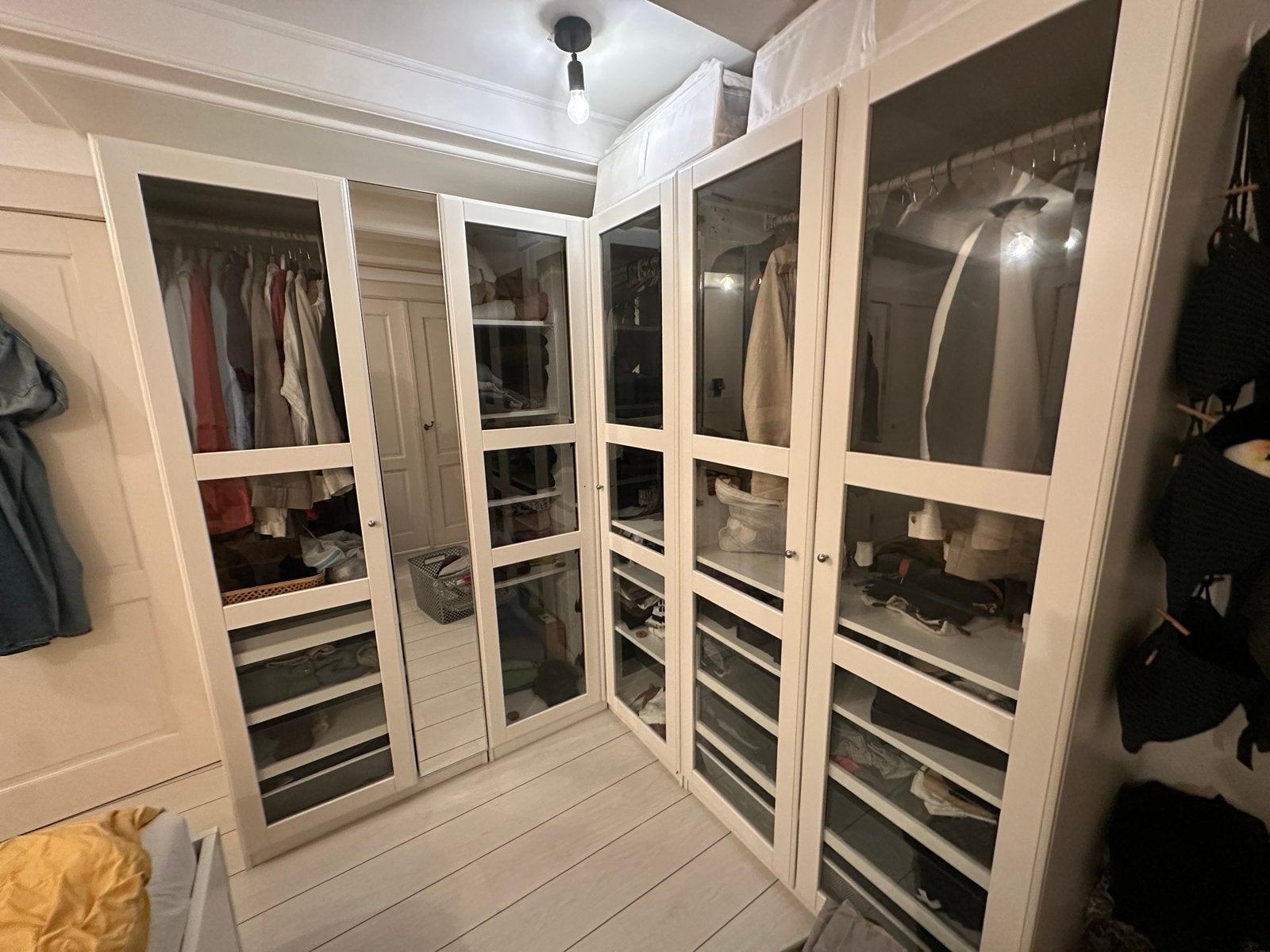 Ikea PAX hoekkast (modulair) met glazen deuren en lades, Ophalen, Zo goed als nieuw, Glas, Met lade(s)