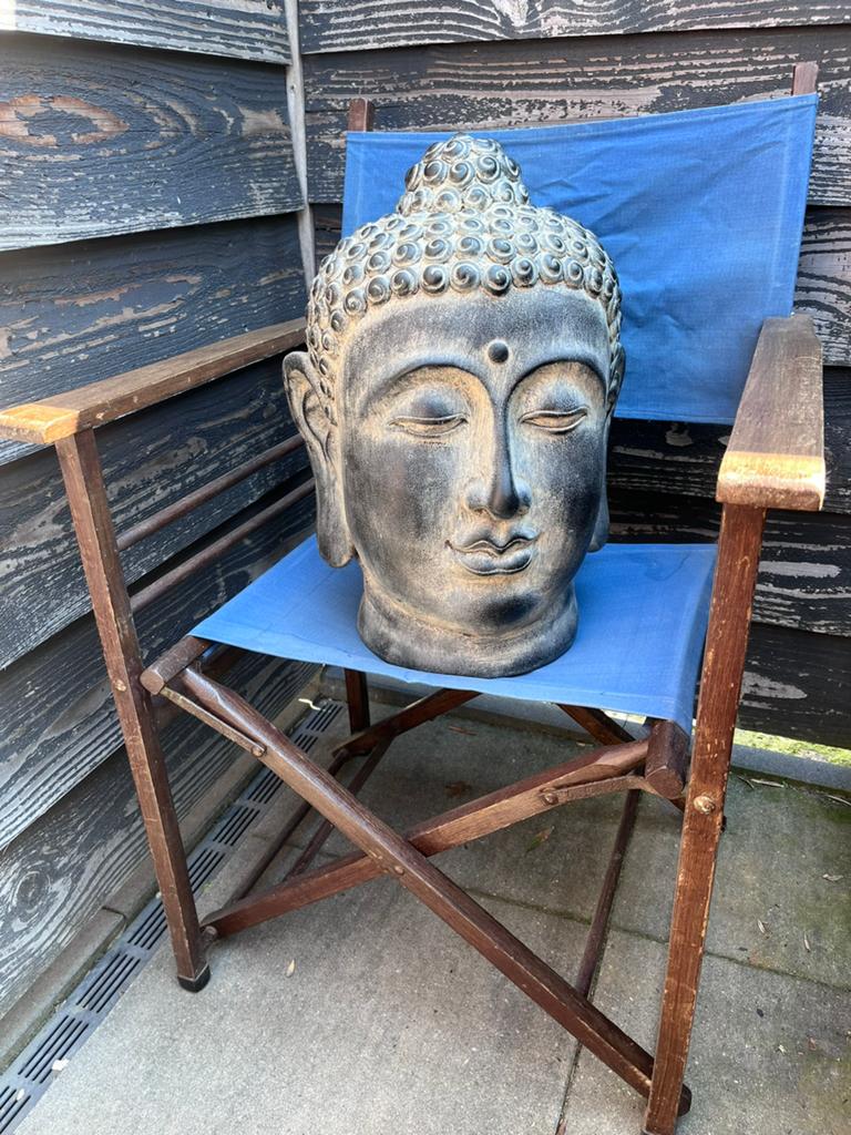 BUDHA HOOFD, BEELD, BUSTE, SCULPTUUR, BUDHA BEELD, BEELD, Ophalen, Zo goed als nieuw