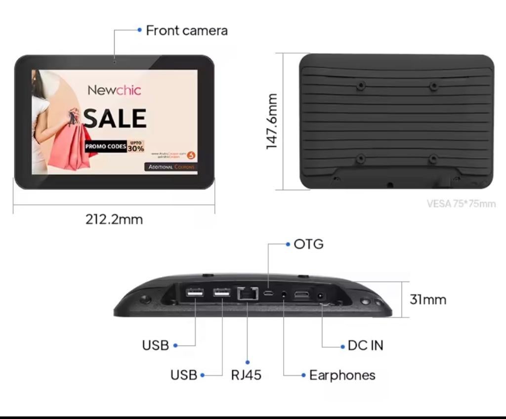 8″ Android PoE Smart Home/Signage/Touch Control Panel Tablet, Computers en Software, Android Tablets, Nieuw, Wi-Fi, 8 inch, 16 GB