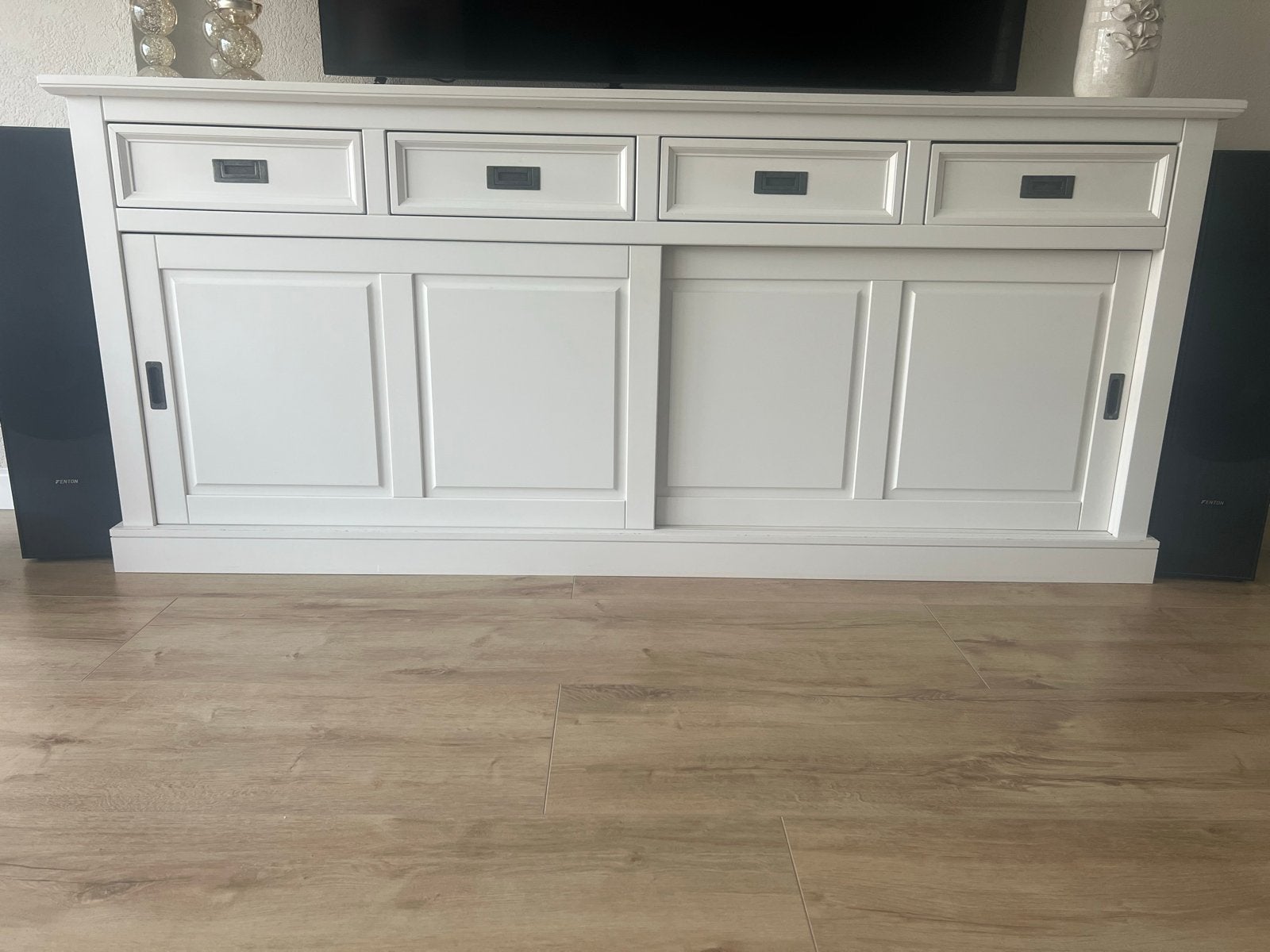 Dressoir RAL 9010 met 2 schuifdeuren en 4 lades, Huis en Inrichting, Ophalen, Gebruikt, 200 cm of meer, Met lade(s)