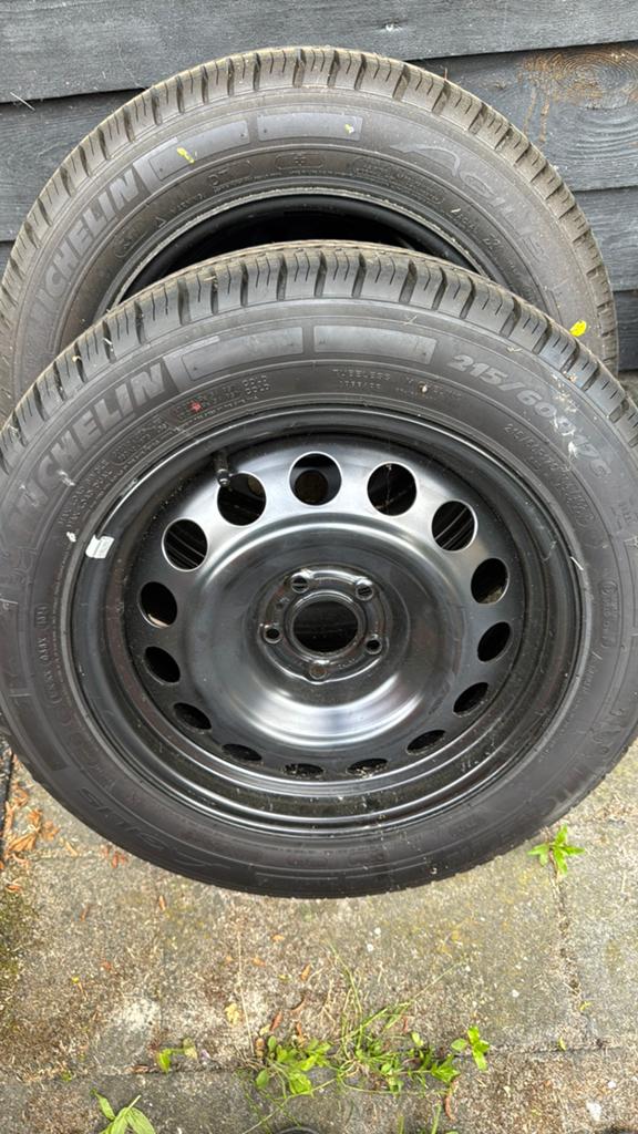 4 Nieuwe 215/60R17C banden op stalen velg voor Peugeot Exper, Auto-onderdelen, Banden en Velgen, Nieuw, 17 inch, Ophalen of Verzenden