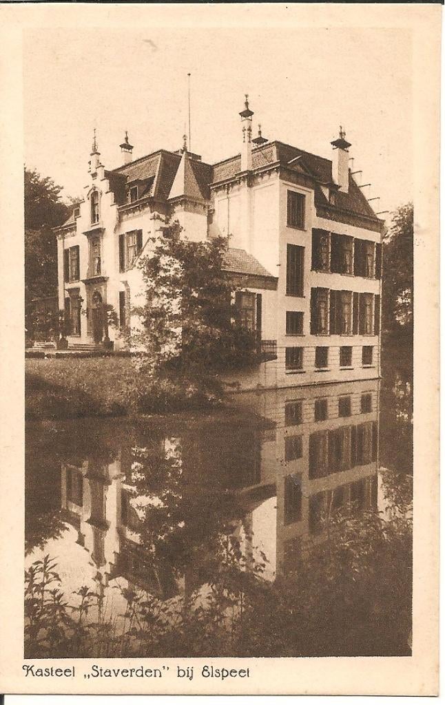Kasteel Staverden bij Elspeet., Ophalen of Verzenden, 1940 tot 1960, Ongelopen, Gelderland