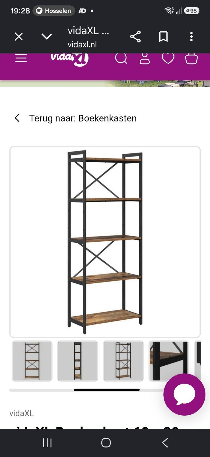 vidaXL Boekenkast Oud Hout 60x30x146 cm, Huis en Inrichting, Kasten | Boekenkasten, Ophalen of Verzenden, 25 tot 50 cm