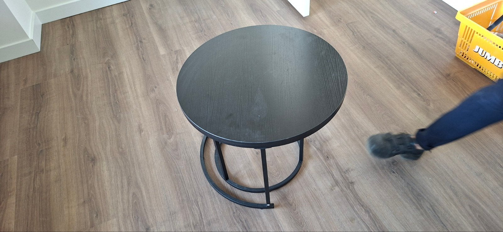 Set van 2 zwarte ronde salontafels, Huis en Inrichting, Ophalen, Minder dan 45 cm, Minder dan 55 cm, Gebruikt