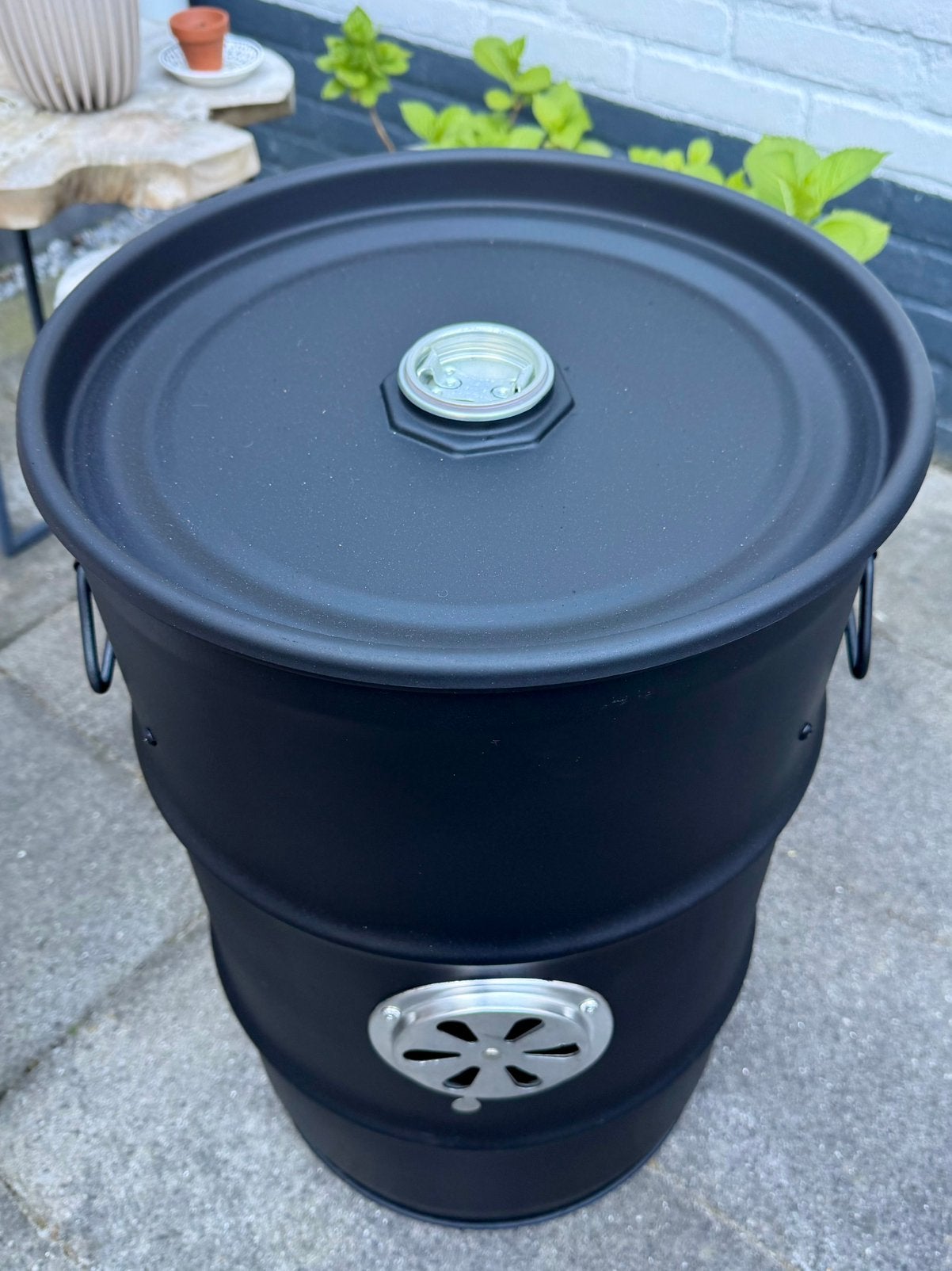 Barrel barbecue, gemaakt van een olievat, nieuw, ø38cm h60cm, Ophalen, Nieuw