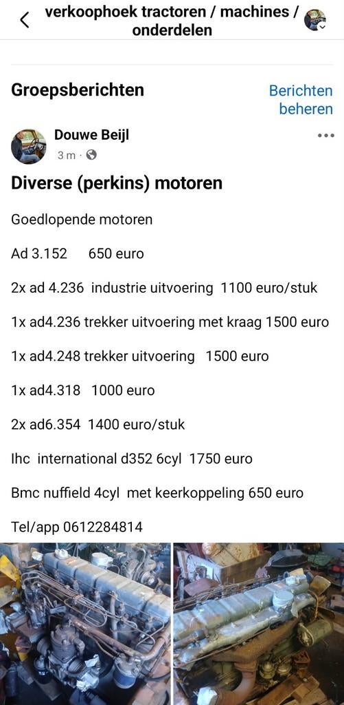 Dieselmotoren div perkins ihc bmc, Doe-het-zelf en Verbouw, Motoren, Ophalen of Verzenden