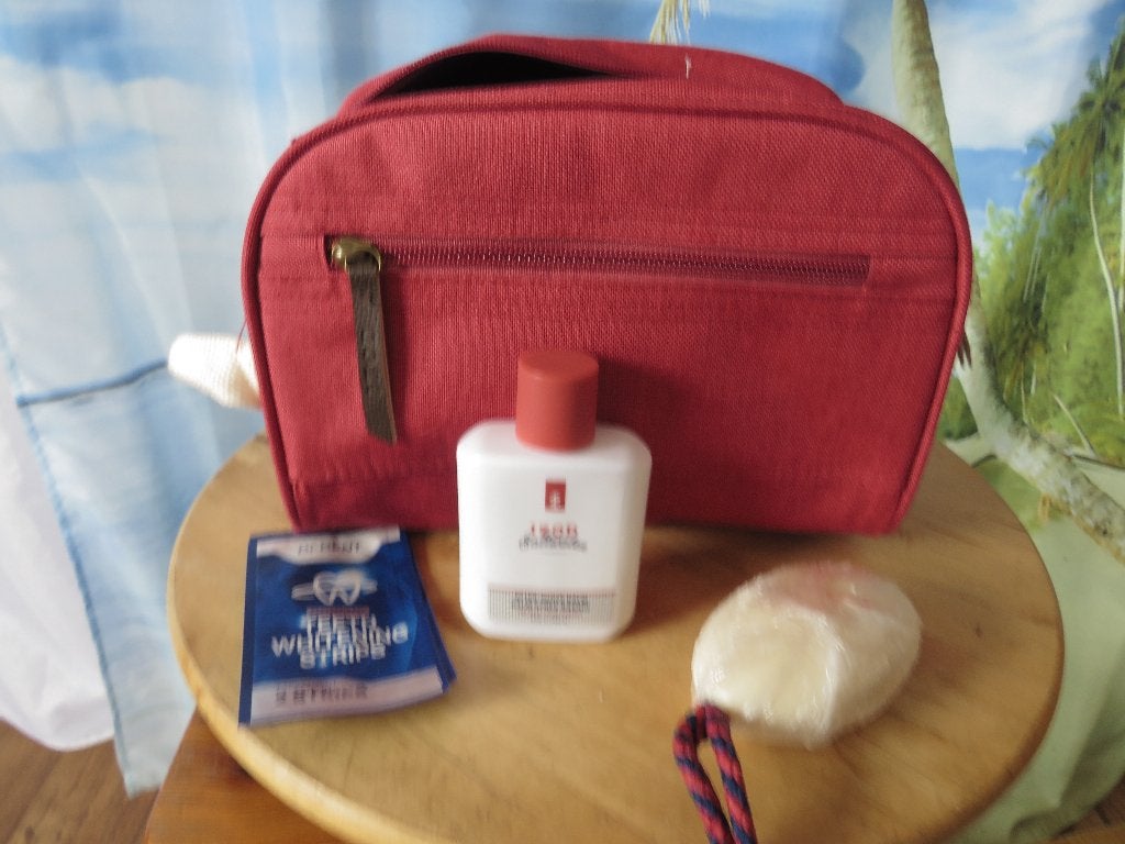 Izod rode ruime toilettas met nog deels de inhoud, Ophalen of Verzenden, Gebruikt, Rood, Heer