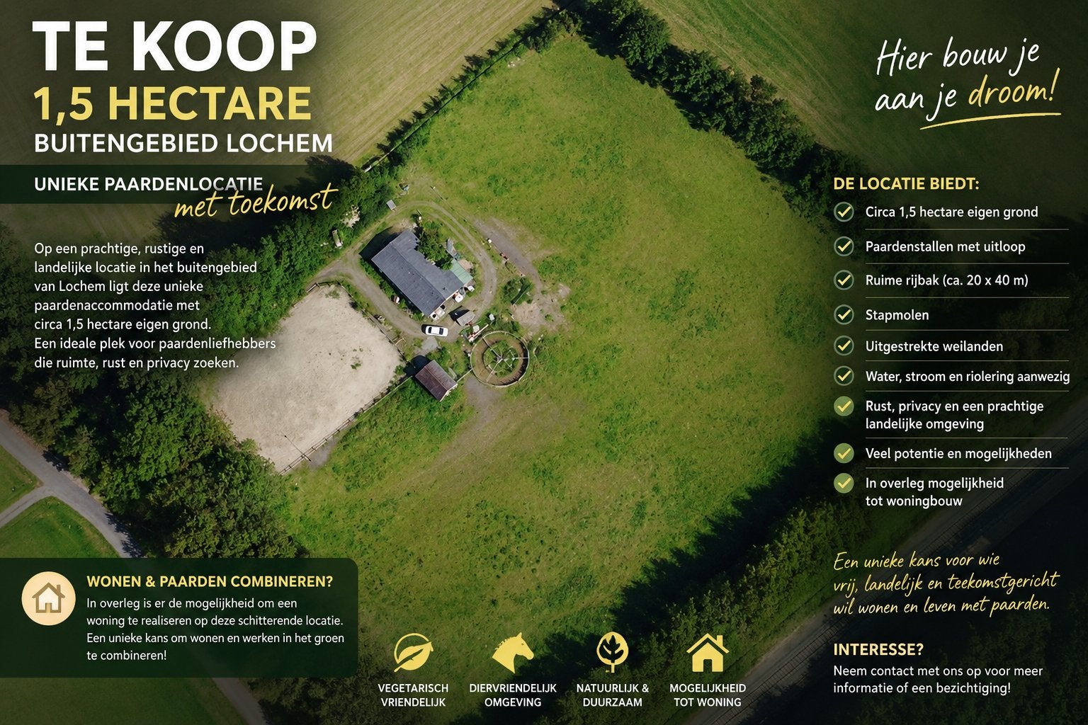 NIEUW IN VERKOOP Unieke paardenlocatie Buitengebied Lochem, Ophalen of Verzenden