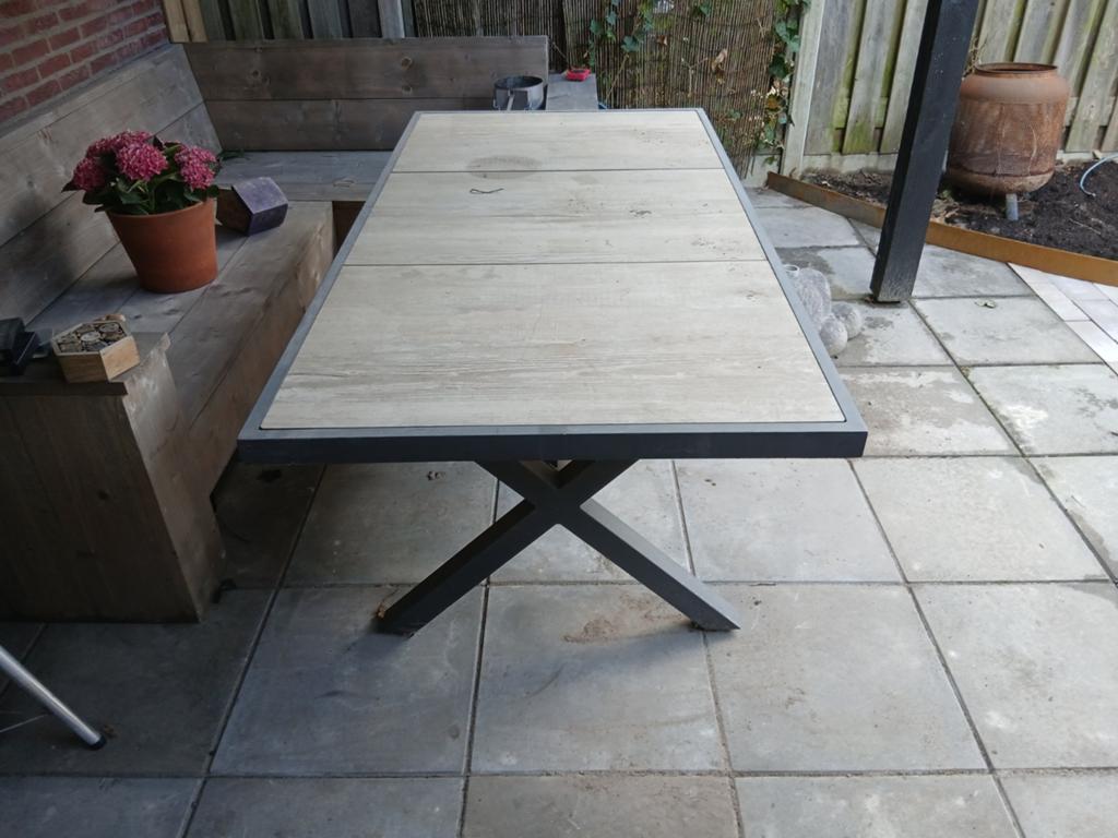 Tuintafel met stenen blad (190x85x75 cm), Ophalen of Verzenden