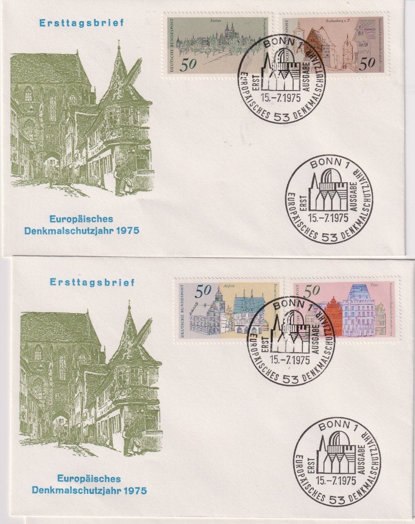 Duitsland 1975 EUROPA Jaar van de Monumentenzorg 2x S245, Verzenden, Onbeschreven, Europa