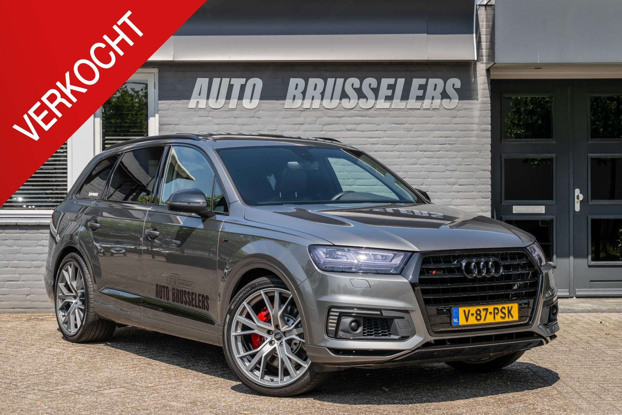 Audi Q7 e-tron E-Tron Diesel Grijs kenteken EXCL BTW.SQ7 sty, Stof, Gebruikt, Zwart, Bedrijf