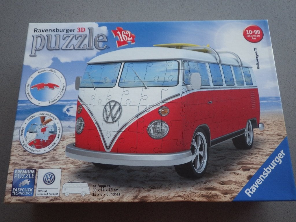 Ravensburger: Volkswagen T1 162 stukjes 3D puzzel, Ophalen, Minder dan 500 stukjes, Zo goed als nieuw, Rubik's of 3D-puzzel