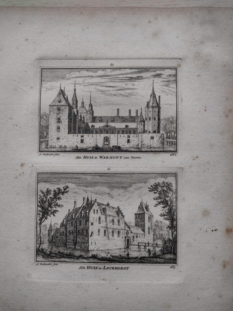 085-086 Warmond het Huis Leusden Lockhorst dl 3 Kopergravure, Antiek en Kunst, Kunst | Etsen en Gravures, Ophalen of Verzenden