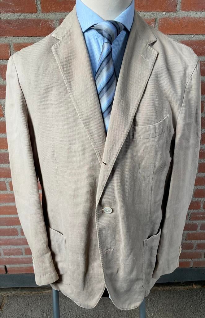 Nieuw Boglioli beige jasje/ coat, 52 Linnen, 48 Katoen, M54, Ophalen of Verzenden, Nieuw, Maat 52/54 (L), Beige