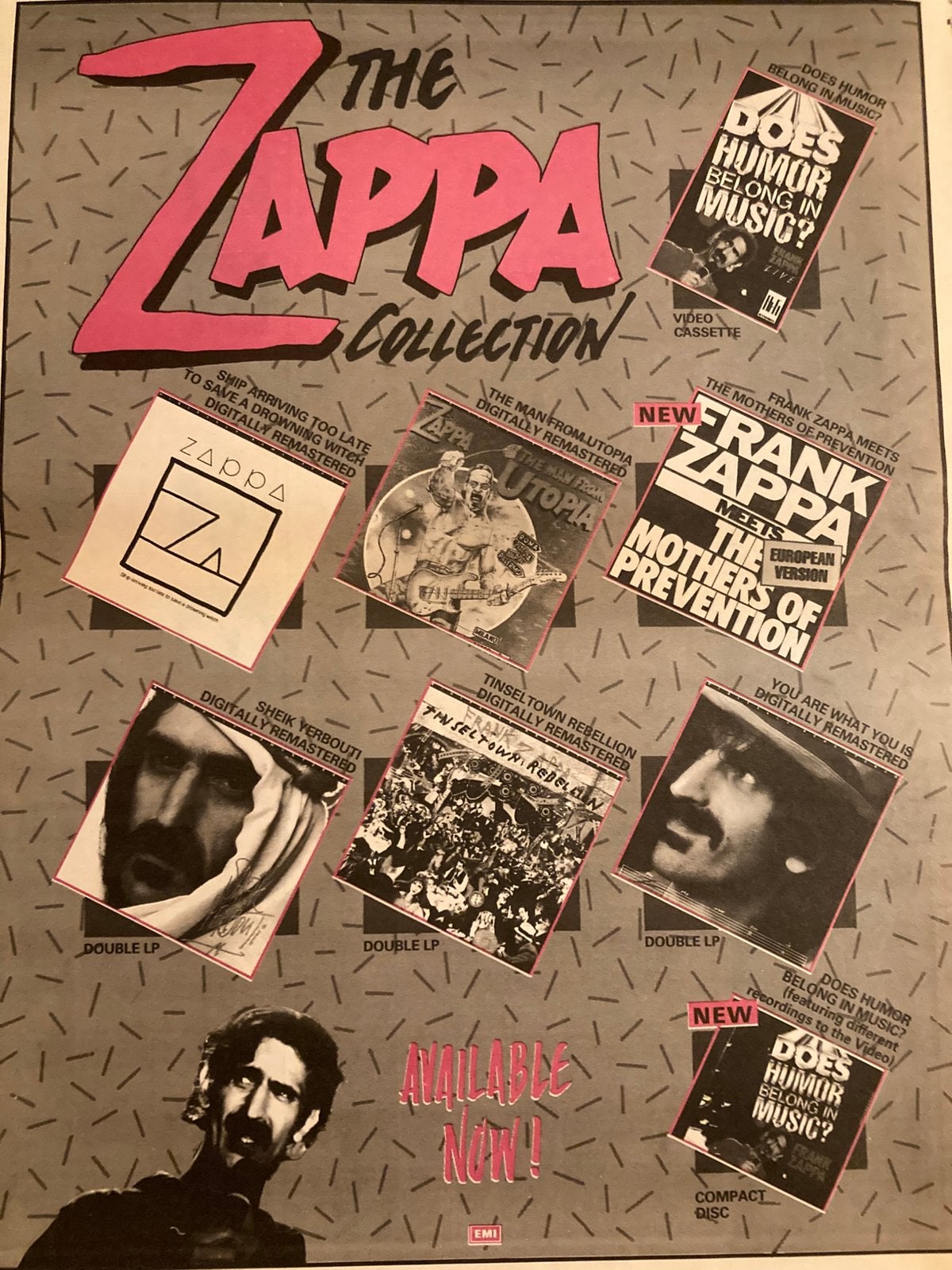 FRANK ZAPPA release A3 advertentie, Ophalen of Verzenden, Zo goed als nieuw, A1 t/m A3