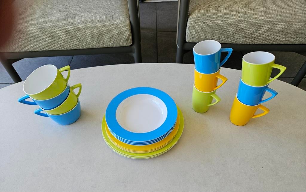 4-delig Campingservies Mepal Rosti - Kleurrijk en Duurzaam, Caravans en Kamperen, Kampeeraccessoires, Ophalen of Verzenden, Zo goed als nieuw