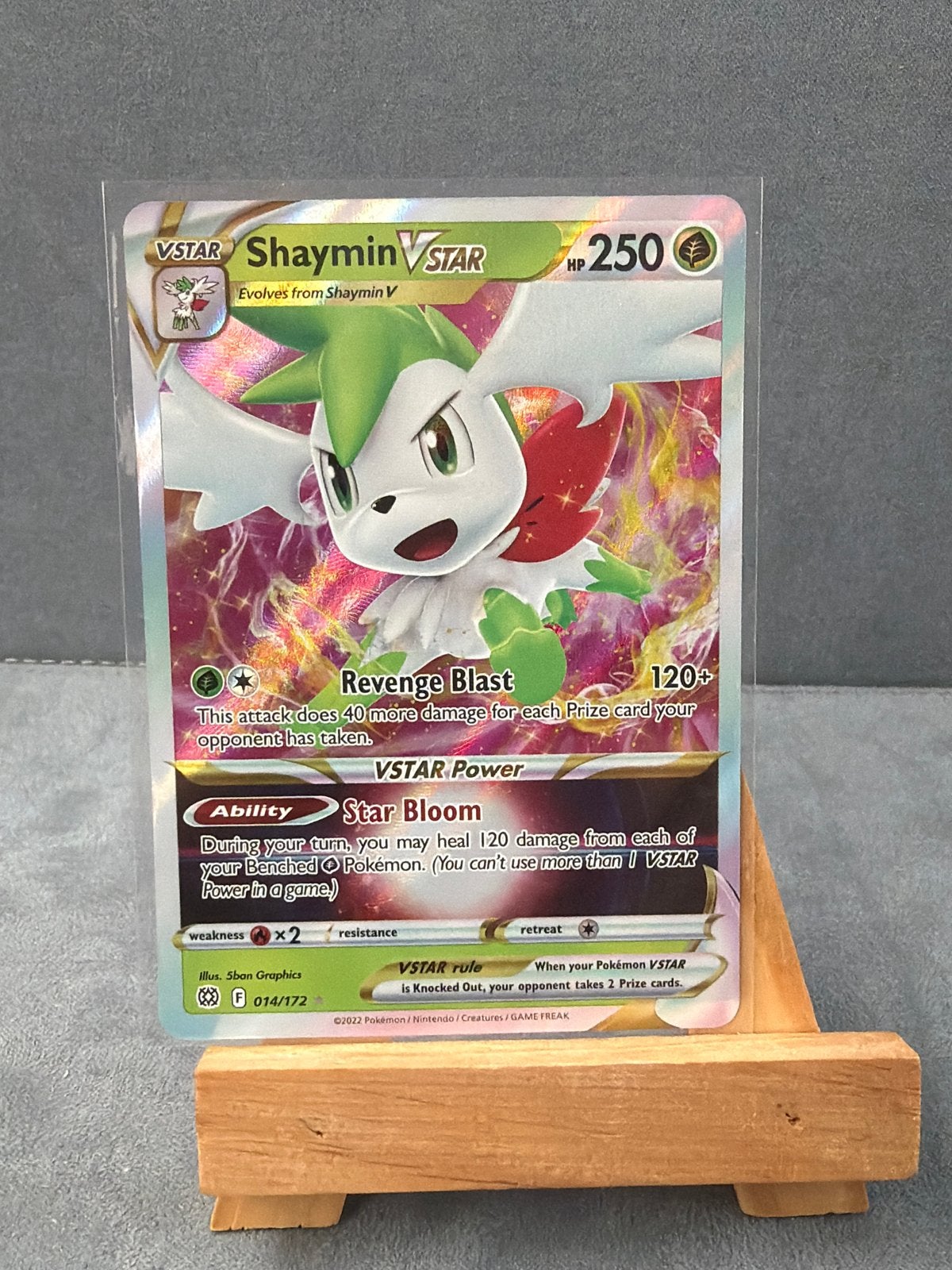 Pokémon Shaymin VSTAR 014/172 Brilliant Stars Kaart, Ophalen of Verzenden, Zo goed als nieuw, Losse kaart, Foil