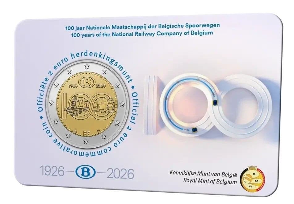 België 2 euro 2026 100 jaar NMBS, Ophalen of Verzenden, België, 2 euro, Losse munt