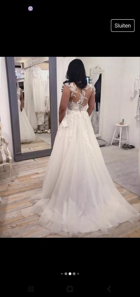 Pronovias Felicidad Trouwjurk A-lijn Off White/Nude maat 40, Ophalen, Nieuw, Wit, Trouwjurk