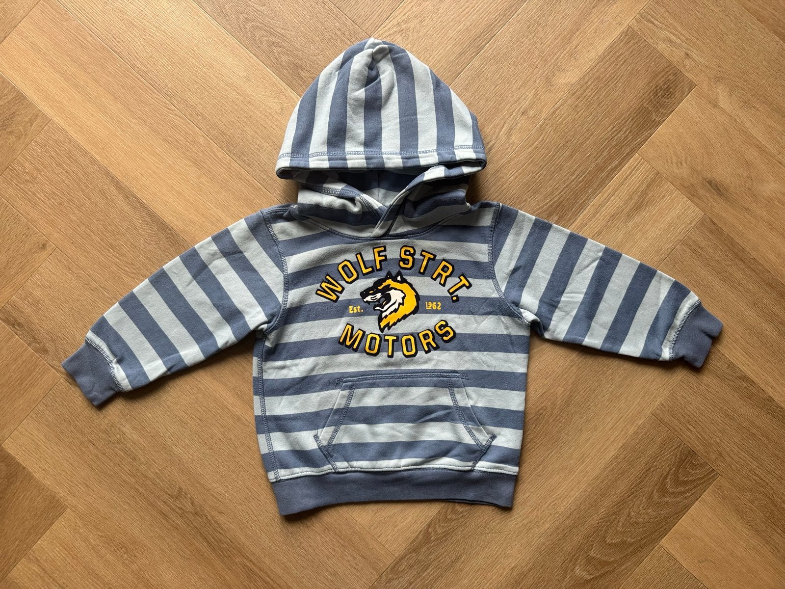 H&M trui gestreept blauw/geel maat 98/104, Ophalen of Verzenden, Gebruikt, Jongen, Trui of Vest