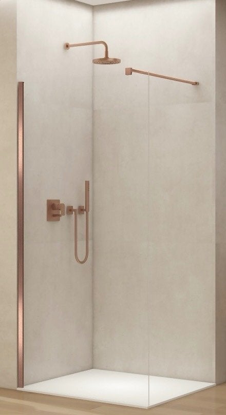Van Rijn ST01 douchewand | 60 x 200 cm | Geborsteld koper, Ophalen, Nieuw, Koper, Douche