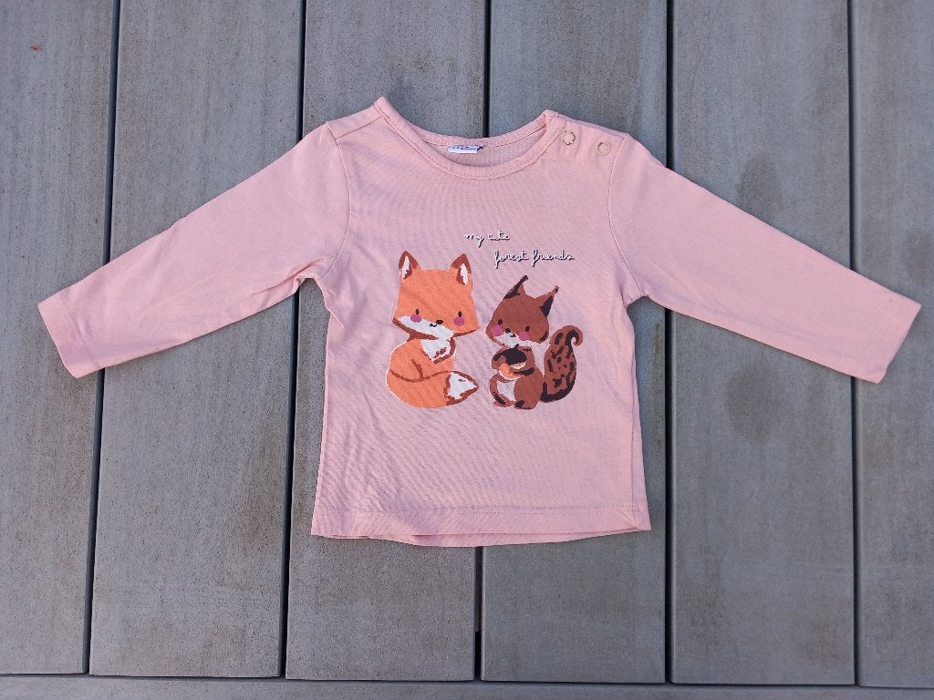 K212 Roze shirtje Dopo Dopo maat 56, Kinderen en Baby's, Meisje, Ophalen of Verzenden, Zo goed als nieuw, Dopodopo