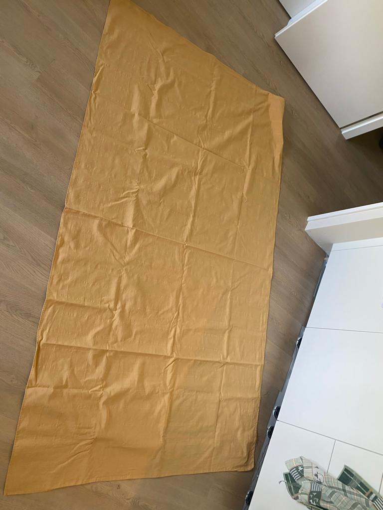 Geel tafelkleed 138x250 cm - Katoen/Polyester, Huis en Inrichting, Bureaustoelen, Ophalen, Gebruikt, Geel