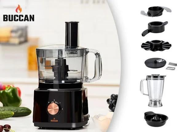 Buccan Keukenmachine met Blender en Citruspers, 1 tot 2 liter, Ophalen of Verzenden, Zo goed als nieuw, 2 snelheden