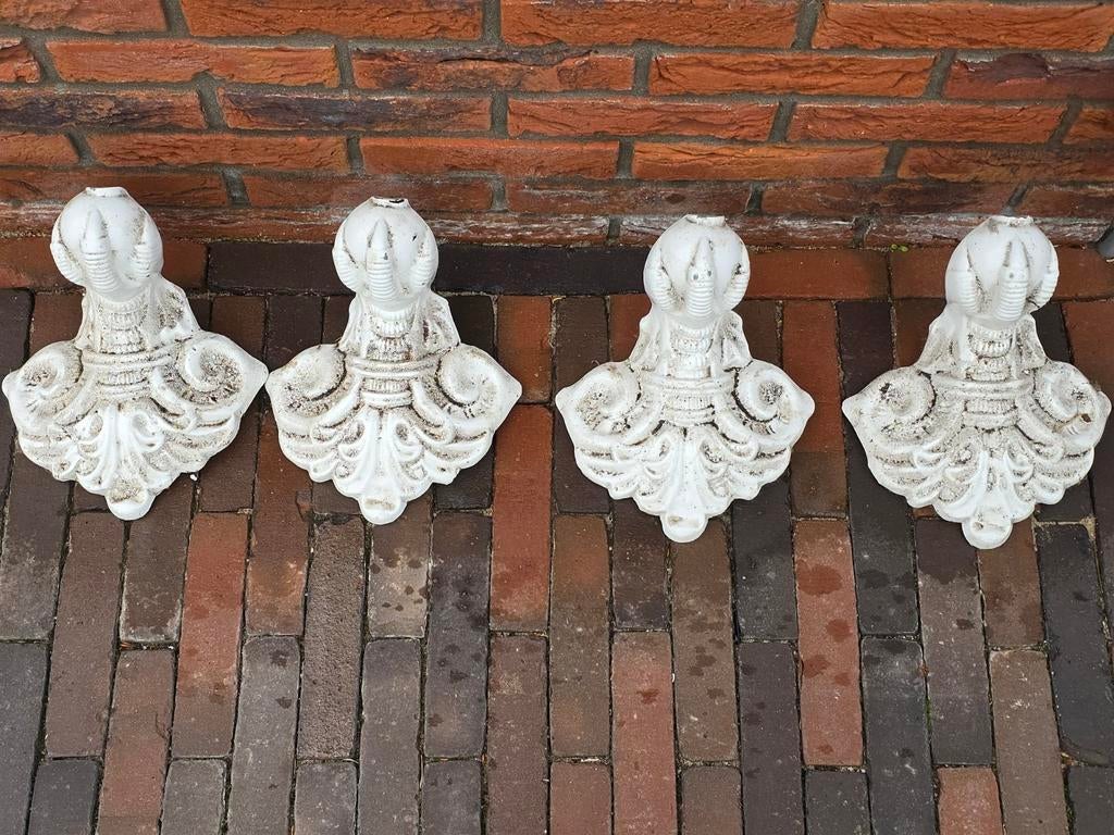 4 antieke 19de eeuwse klauwpoten voor antiek bad op pootjes, Ophalen of Verzenden