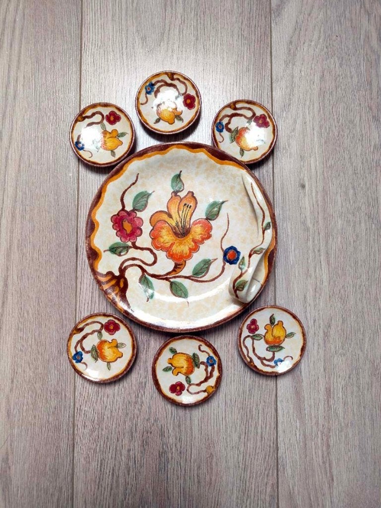 Zenith Gouda pindaset 7 delig nr 549 decor O.I.K., Ophalen of Verzenden