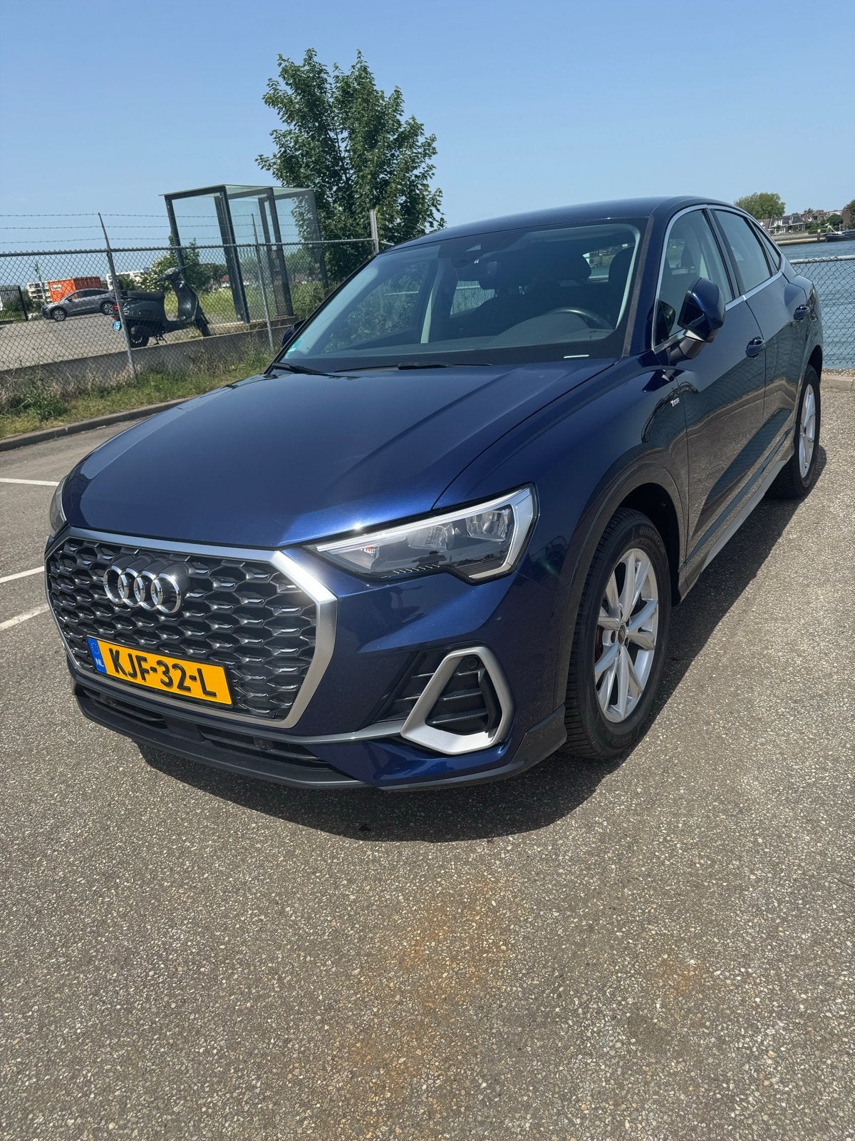 Audi Q3 Sportback 35 TDI 150pk S line  2023 Blauw, Auto's, Audi, 4 cilinders, 2000 kg, Blauw, Diesel