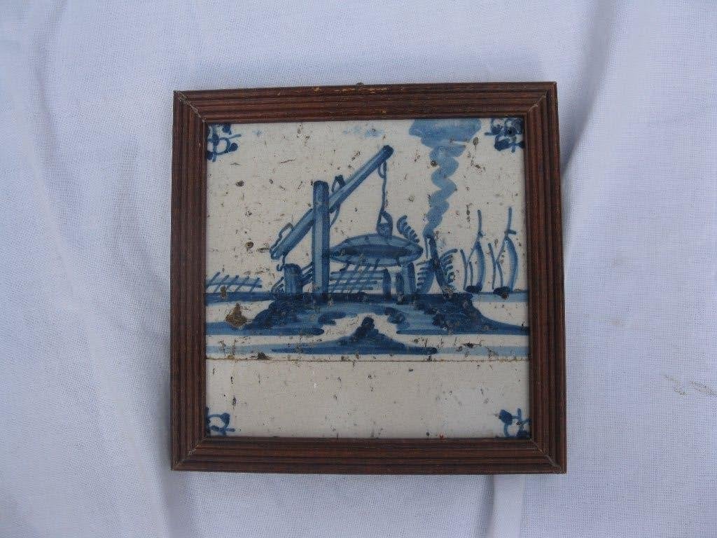 Antieke Delfts blauwe tegel, Ophalen of Verzenden